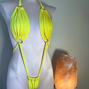 Yellow Halter One-Piece Swimsuit